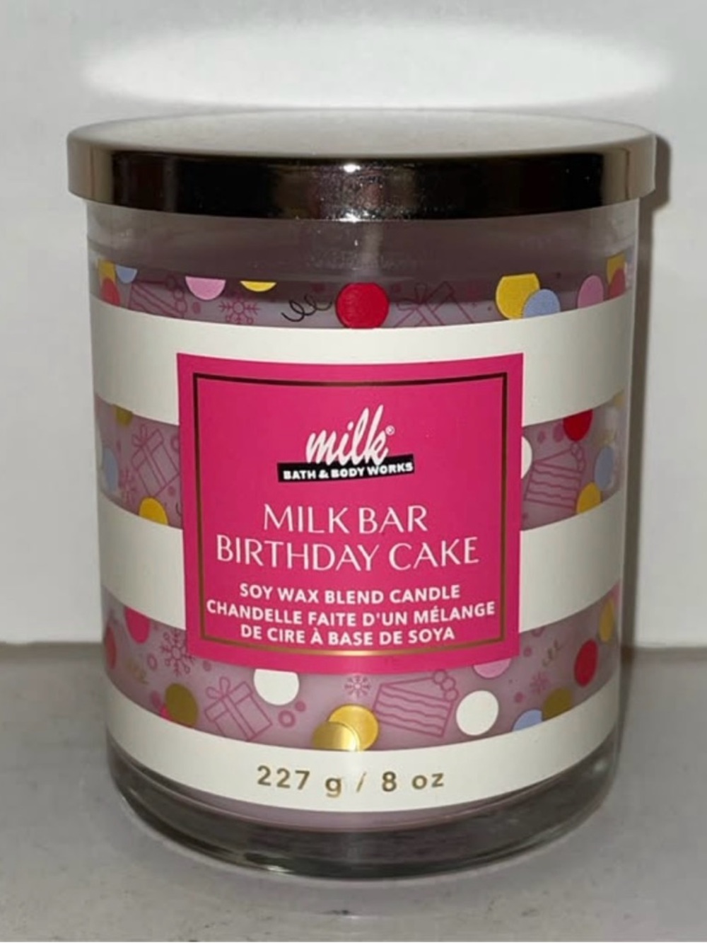 Bath & Body Works Milk Bar Birthday Cake Candle 1 Wick 8oz Discontinued New